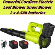JahyShow Powerful Cordless Leaf Blower Snow Blower, 2 x 4.5Ah Batteries for Alternate Use, More Convenient, Suitable for Cleaning Garden Patio Sidewalks Leaves Garage Dirt